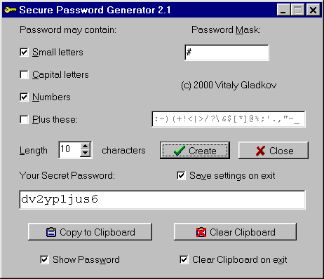 Password Generator 2.0 in action